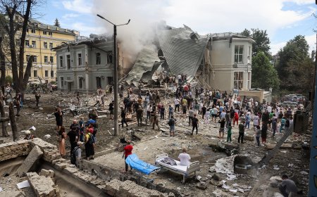 Ukrainian children’s hospital attacked as Russian strikes on cities kill at least 39