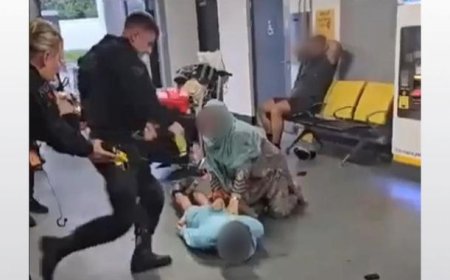 Police filmed stamping on man’s head at airport