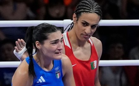 Boxer tearfully quits Olympic fight after punch by opponent who failed gender eligibility test