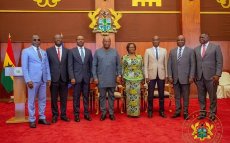 Mahama Swears in Ato Forson, Jinapor, Haruna Iddrisu, three other Ministers
