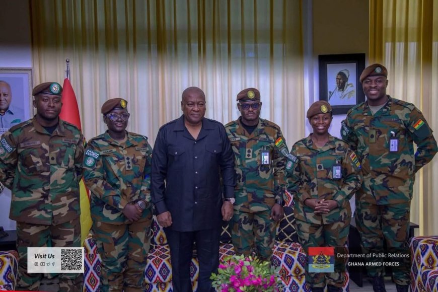 Mahama lauds Ghanaian Soldiers during Gambia visit