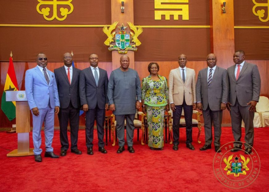 Mahama Swears in Ato Forson, Jinapor, Haruna Iddrisu, three other Ministers