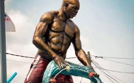 Winneba Unveils Statue of Ofarnyi Kwegya, Ancient Ghanaian Fishing Hero