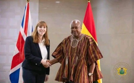 President Mahama Holds Bilateral Talks with UK's Deputy PM Angela Rayner: [In-Pictures]