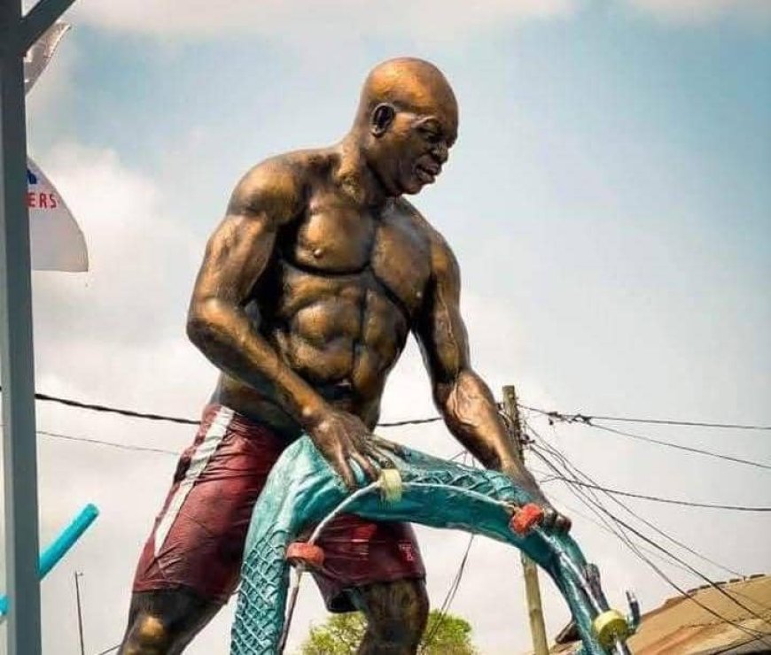 Winneba Unveils Statue of Ofarnyi Kwegya, Ancient Ghanaian Fishing Hero