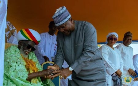 {In-Pictures}: Mahama Celebrates Eid-ul-Fitr with Muslims at Black Star Square