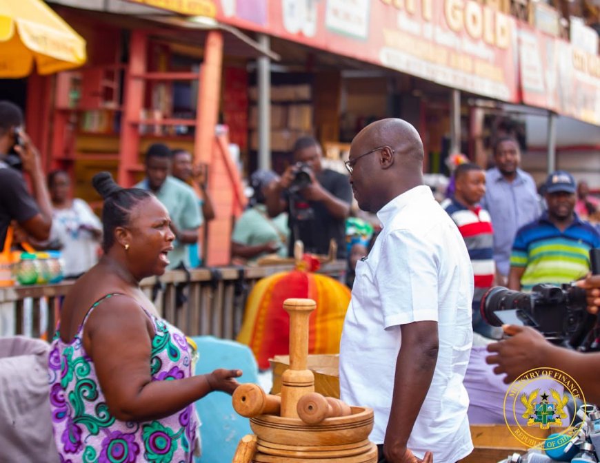 Ato Forson Meets with Makola Market Women to Discuss Economic Concerns Ahead of Budget Presentation