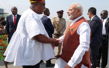 India PM Narendra Modi Arrives in Ghana for Historic 2-Day State Visit