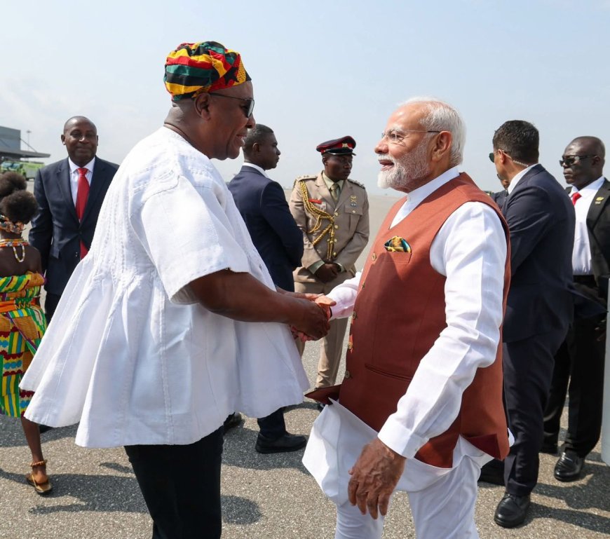 India PM Narendra Modi Arrives in Ghana for Historic 2-Day State Visit