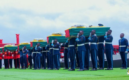 Ghana Holds Emotional State Funeral for Helicopter Crash Victims