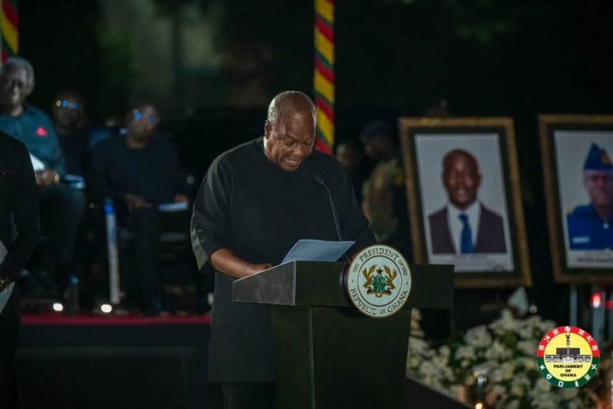 Helicopter Tragedy: Mahama Urges Ghanaians to Unite in Grief, Build Stronger Nation