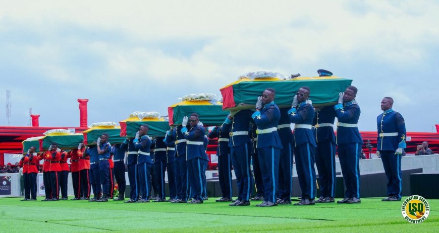 Ghana Holds Emotional State Funeral for Helicopter Crash Victims